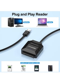 Generic SATA to USB Adapter, USB 3.0 Hard Drive to USB Adapter for 2.5 Inch HDD/SSD, USB to Sata Adapter, External Hard Drive Reader, (No Power Supply)  - Image 3