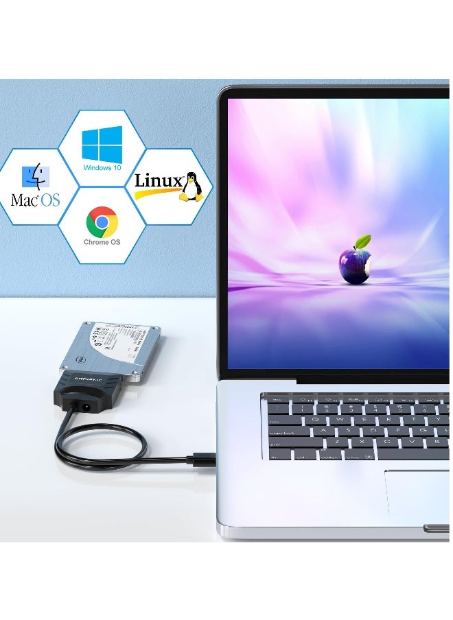 Generic - SATA to USB Adapter, USB 3.0 Hard Drive to USB Adapter for 2.5 Inch HDD/SSD, USB to Sata Adapter, External Hard Drive Reader, (No Power Supply) - Image 1