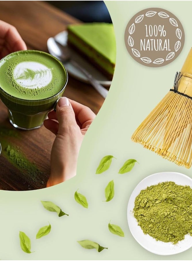 BELLSBERRY 100 Prong Bamboo Matcha Whisk Chasen Tea Tool for Matcha Powder Mixing and Preparation - Image 4