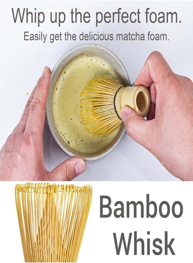 BELLSBERRY 100 Prong Bamboo Matcha Whisk Chasen Tea Tool for Matcha Powder Mixing and Preparation - Image 2