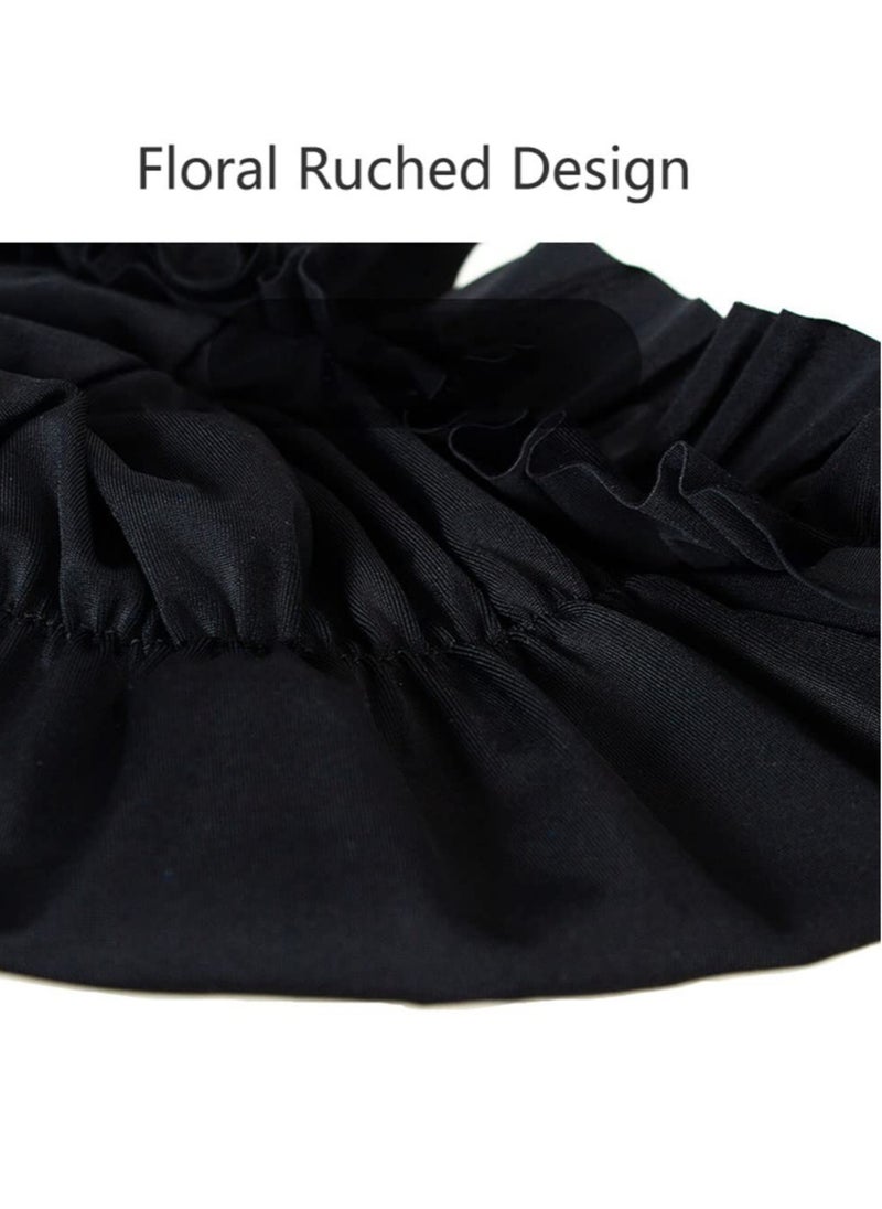 Excefore - Women Pleated Swimming Cap, for Long Hair Nylon Cloth Swim Cap, Elastic Comfort Bathing Cap Swim Hats, Swim Hats Keep Hairstyle Unchanged, Swim Hats Keep Hairstyle Unchanged - Image 1