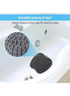 BESKAR XL Large Foot Scrubber Mat for Use in Shower - Shower Foot Cleaner to Eliminate Calluses Dead Skin, Foot Massager Mat for Men & Women to Soothe Achy Feet, Non Slip Suction Cups  - Image 5
