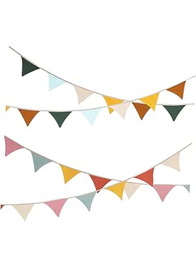 2Pcs Triangle Bunting Banner Outdoor Party Decorations Vibrant Flags Birthday Camping Wall Decor Washable Reusable Hanging - Image 1