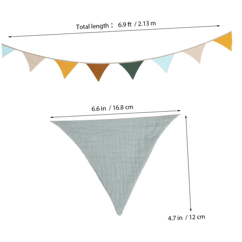 2Pcs Triangle Bunting Banner Outdoor Party Decorations Vibrant Flags Birthday Camping Wall Decor Washable Reusable Hanging - Image 3