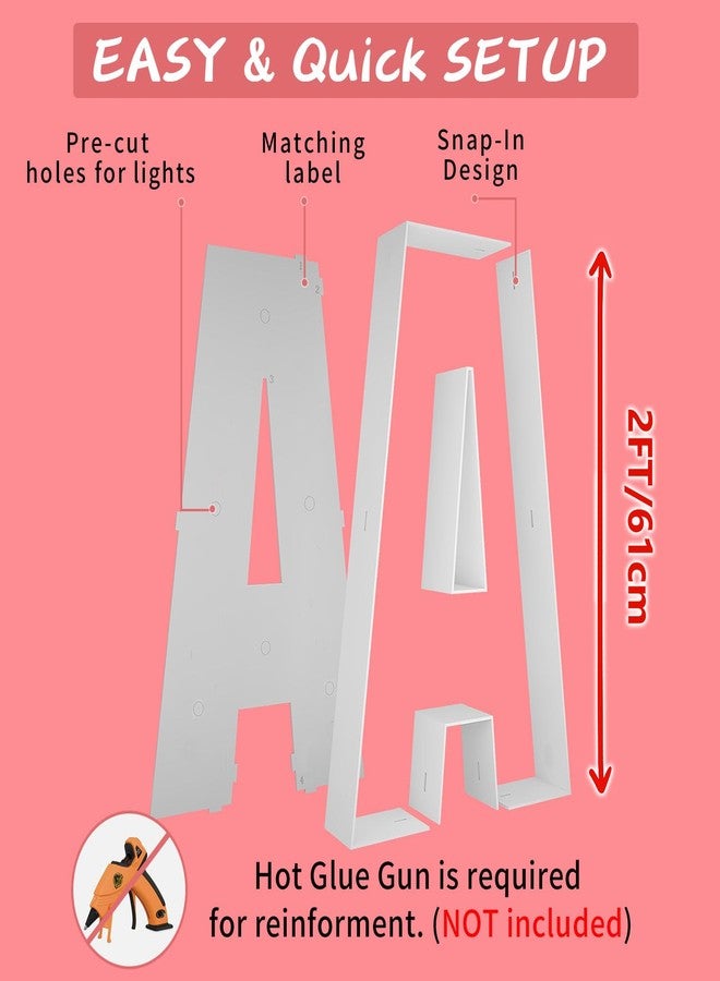 JoyBox Design 2FT Light Up Letters - Marquee Mosaic Balloon Letters for Birthday, Wedding Decor - Image 2