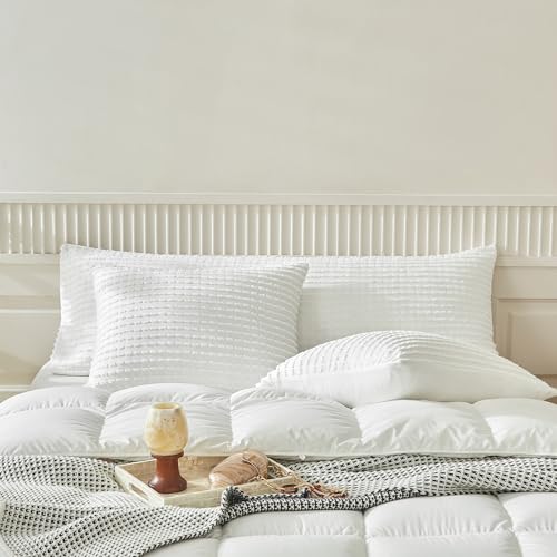 WARMDERN White Pillow Covers Body Pillow Cover Soft Microfiber Pillow Cases Set of 1 Boho Textured Pillowcase with Envelope Closure(White, Body, 20x54 Inches) - Image 5