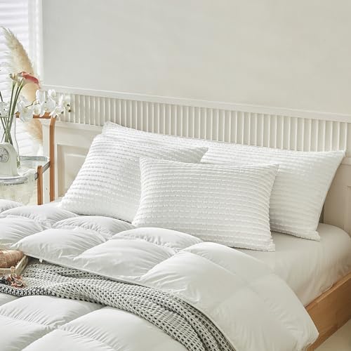 WARMDERN White Pillow Covers Body Pillow Cover Soft Microfiber Pillow Cases Set of 1 Boho Textured Pillowcase with Envelope Closure(White, Body, 20x54 Inches) - Image 4