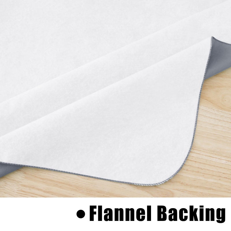 homing Round Vinyl Tablecloth, Waterproof Spillproof Plastic Flannel Backed Table Cloth, Wipe Clean Table Cover for Dining, Buffet Parties and Camping (Grey, 60") - Image 5