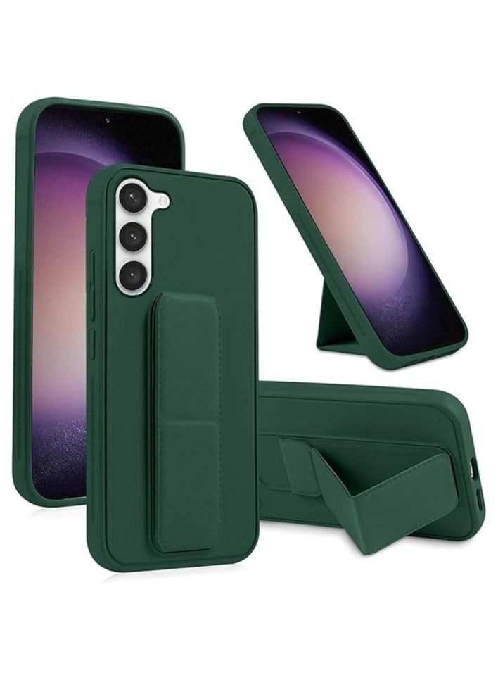 Samsung Galaxy A36 5G And Samsung Galaxy A56 5G Back Stand Case Magnetic Car Holder Soft Silicone Horizontal & Vertical Kickstand Cover Wrist Strap Full protection Case for Samsung Galaxy A36 5G And Samsung Galaxy A56 5G (Green)