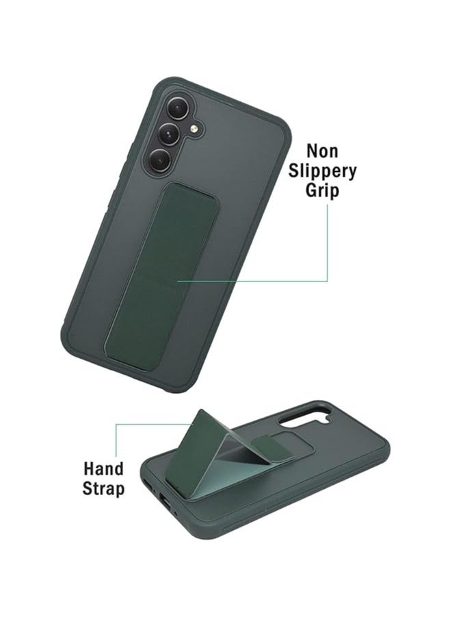 Denx Samsung Galaxy A36 5G And Samsung Galaxy A56 5G Back Stand Case Magnetic Car Holder Soft Silicone Horizontal & Vertical Kickstand Cover Wrist Strap Full protection Case for Samsung Galaxy A36 5G And Samsung Galaxy A56 5G (Green) - Image 3