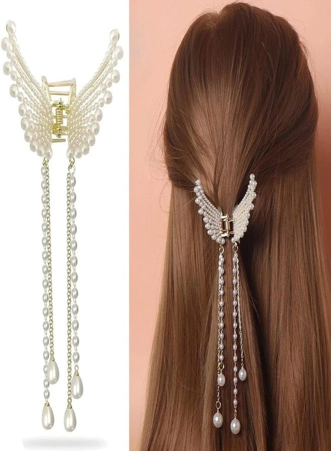 Pearl Butterfly Hair Clip with Floral Hair Pins Combo Elegant Korean Style Hair Accessories Set for Women & Girls - Image 3