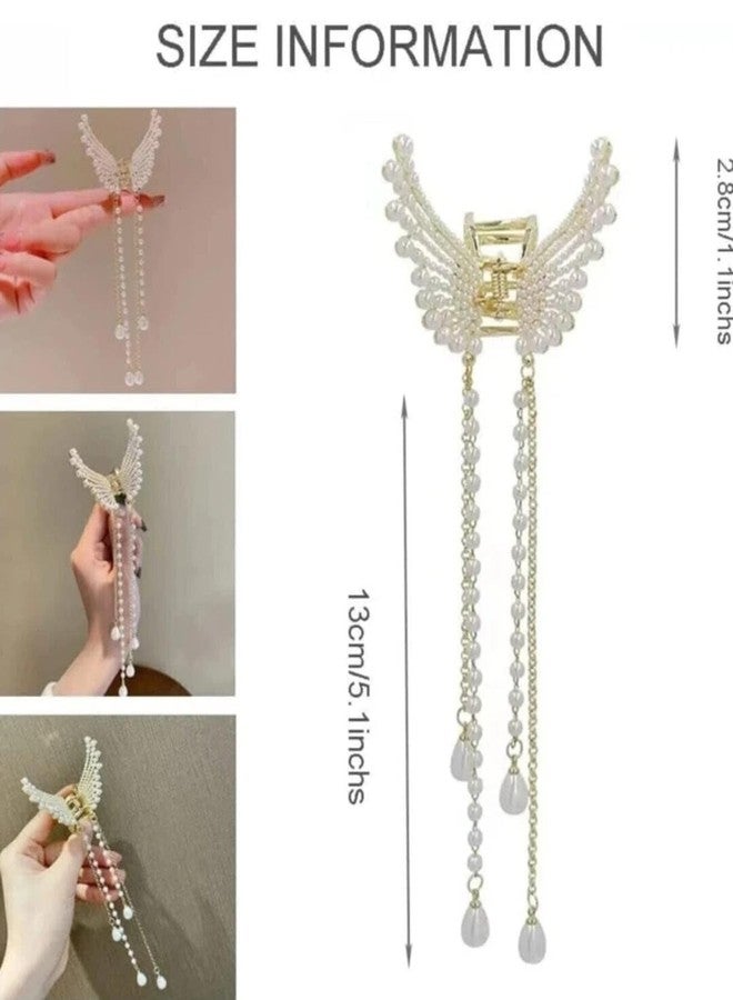 Pearl Butterfly Hair Clip with Floral Hair Pins Combo Elegant Korean Style Hair Accessories Set for Women & Girls - Image 4
