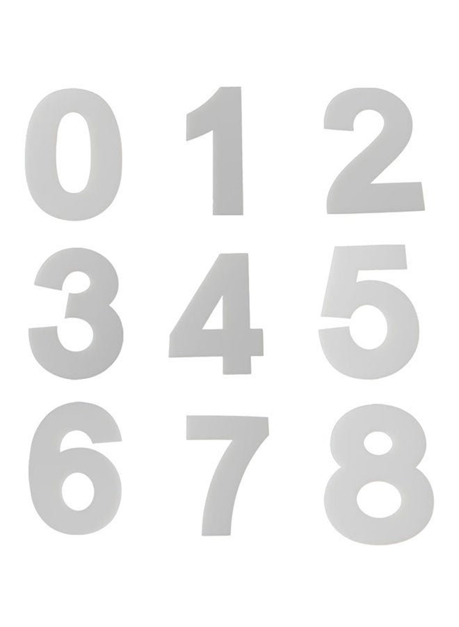 إسكدنيا طقم قوالب خبز للكيك على شكل الأرقام من 0 إلى 9 يصلح لأعياد الميلاد وحفلات الزفاف والمناسبات الخاصة، مكون من 9 قطع أبيض 275جرام - Image 1