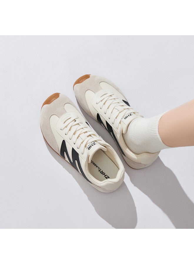 ZHR Top Layer Pigskin】mango Toe Retro White Sneakers, Soft And Lightweight German Training Shoes, Women's Athletic Casual Shoes - Image 3