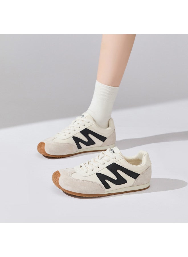 ZHR Top Layer Pigskin】mango Toe Retro White Sneakers, Soft And Lightweight German Training Shoes, Women's Athletic Casual Shoes - Image 4