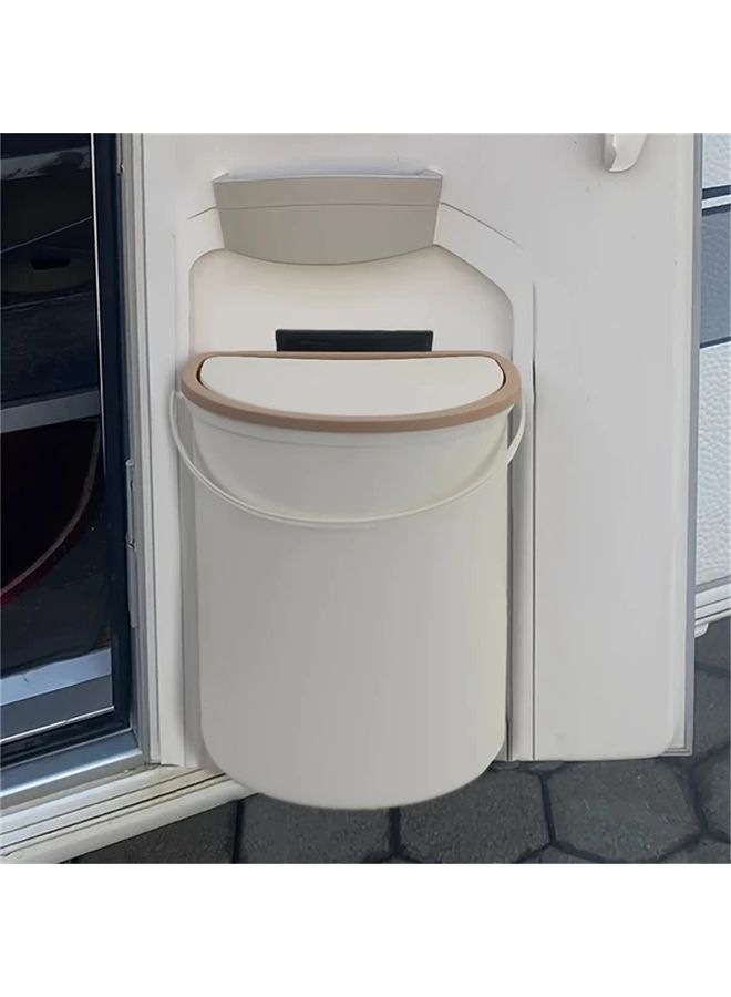 Compact RV Trash Can With Lid Portable Easy Clean Travel Waste Basket 1pc - Image 3