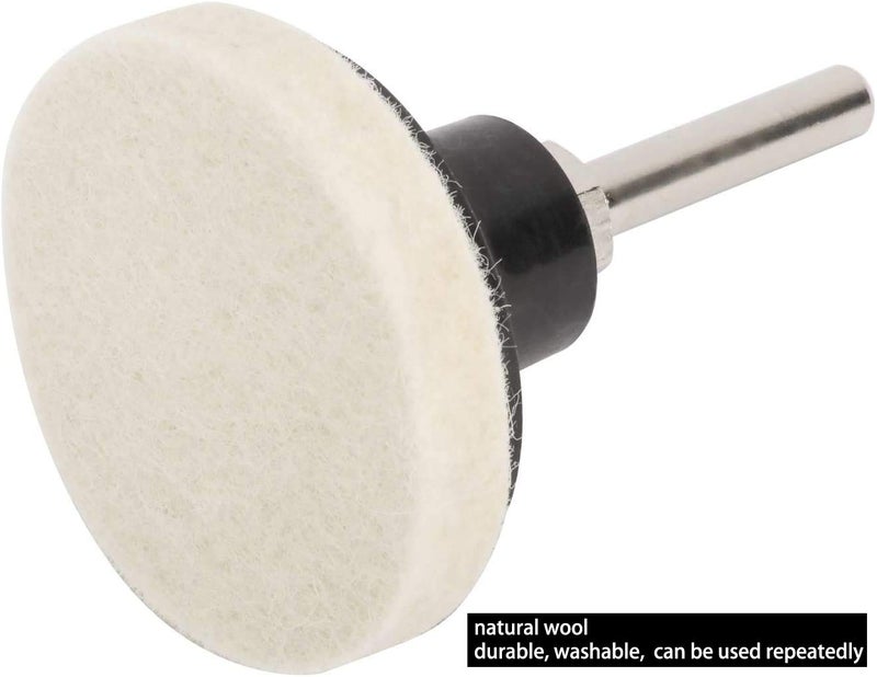DELE 30 Pcs of 2" Commpressed Wool Fabric Qc Disc Polishing Buffing Pads Wheels and 1 Pcs of 2" Disc Pad Holder with 1/4" Shank for Polishing & Buffing Projects - Image 4