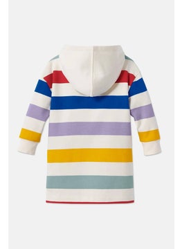 Tchibo Kids Girl Hooded Long Sleeve Striped Sweatshirt, Beige Combo  - Image 3