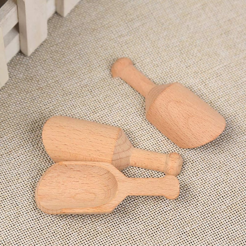 ccHuDE 6 Pcs Mini Wooden Scoops Small Bath Salts Spoon Candy Spoon for Spices Tea Coffee Beans - Image 4