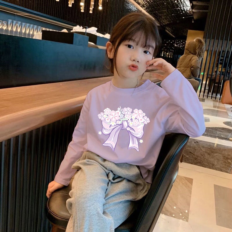 H2370#100% Cotton Long Sleeve T-Shirt For Boys And Girls Children'S Clothes New Autumn Coat Children'S Bottoming Shirt - Image 1