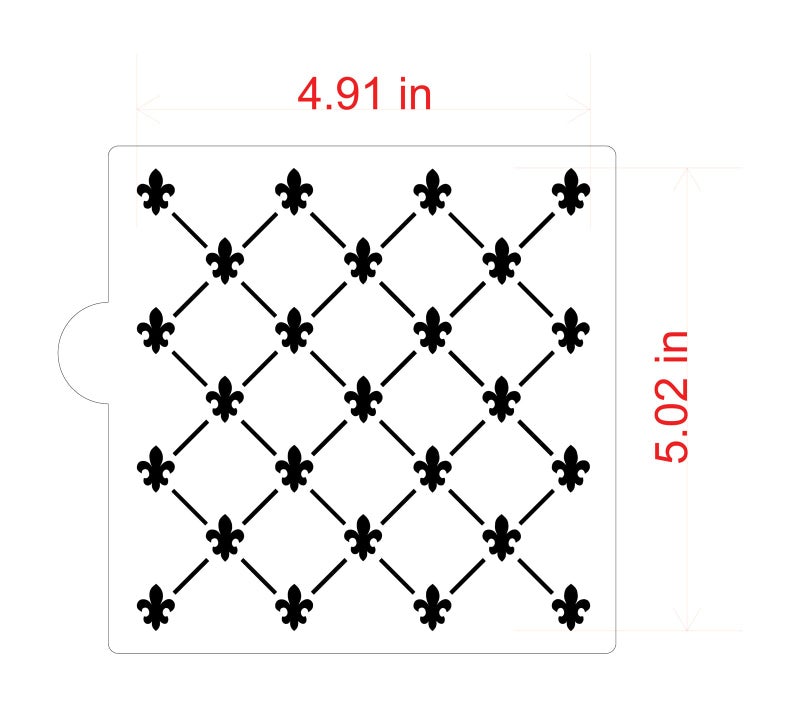 Designer Stencils Mini Fleur de Lis Allover Pattern Cookie and Craft Stencil CM006 by Designer Stencils - Image 3