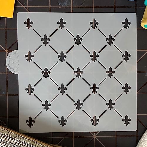 Designer Stencils Mini Fleur de Lis Allover Pattern Cookie and Craft Stencil CM006 by Designer Stencils - Image 2