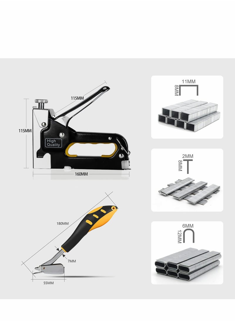 SYOSI 3-in-1 Staple Gun, Nailer Gun with 3000 Staples and Stapler Remover, Manual Stapler, Heavy Duty Staple Kit for Upholstery, DIY, Fixing Material, Decoration, Carpentry, Furniture  - Image 3