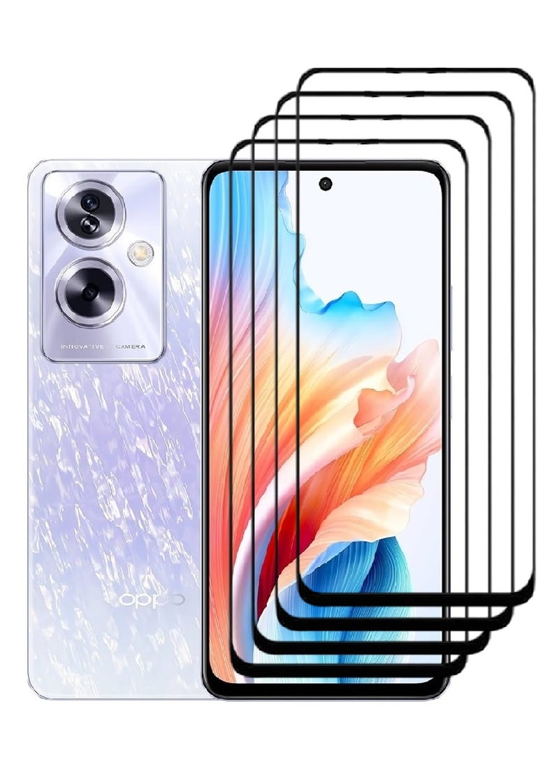 AINA 4 قطع واقي شاشة زجاجي مقسى مصمم لهاتف أوبو A79 تغطية كاملة من الحافة إلى الحافة ولصق كامل خالي من الفقاعات - Image 1