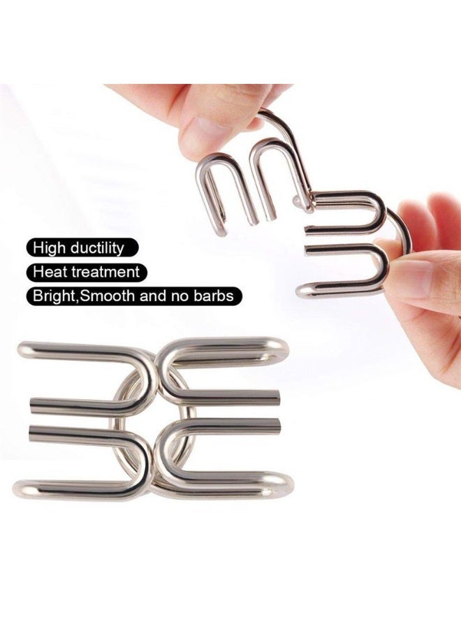 طقم 8 قطع ألعاب ذكاء معدنية – ألغاز IQ سلكية لتنمية التفكير والتركيز للأطفال والكبار لعبة تفاعلية تعليمية - Image 2