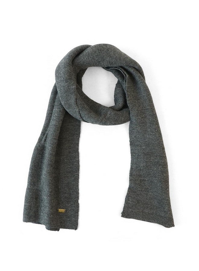 Pluchi Jersey Knit Pure Merino Wool Scarf (30 cm x 180 cm) (Dark Grey Melange) - Image 1