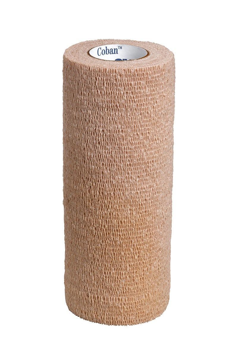 3M™ Coban™ Self-Adherent Wrap, 1586, Tan, 6 Inch x 5 Yards, 12 Rolls/Case - Image 1