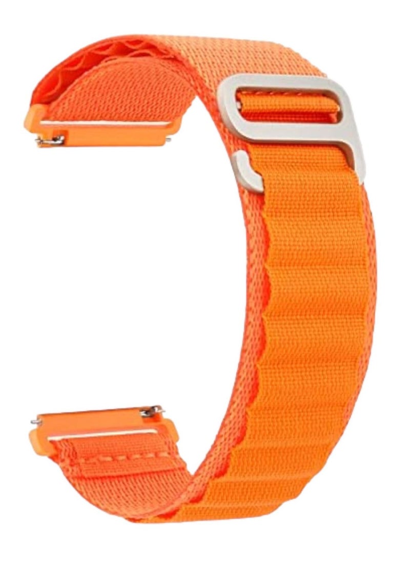 Generic - 20mm Stretch Nylon Metal Alpine Loop Woven Strap For Amazfit Bip 3 / Bip 3 Pro With Titanium G Hook  Orange - Image 1