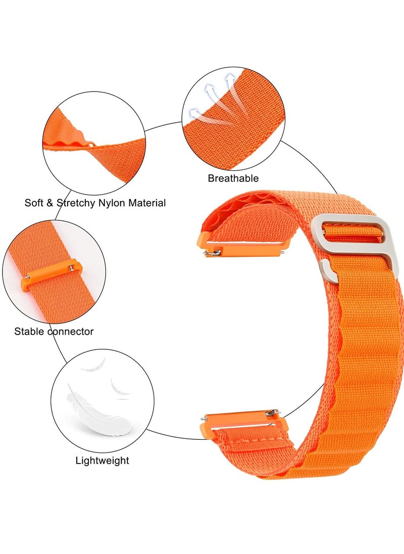 Generic - 20mm Stretch Nylon Metal Alpine Loop Woven Strap For Amazfit Bip 3 / Bip 3 Pro With Titanium G Hook  Orange - Image 1