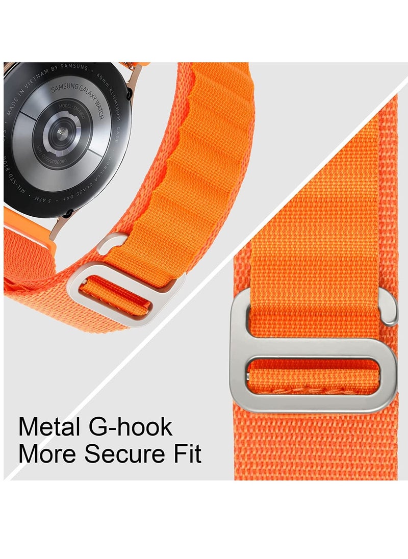 Generic - 20mm Stretch Nylon Metal Alpine Loop Woven Strap For Amazfit Bip 3 / Bip 3 Pro With Titanium G Hook  Orange - Image 1