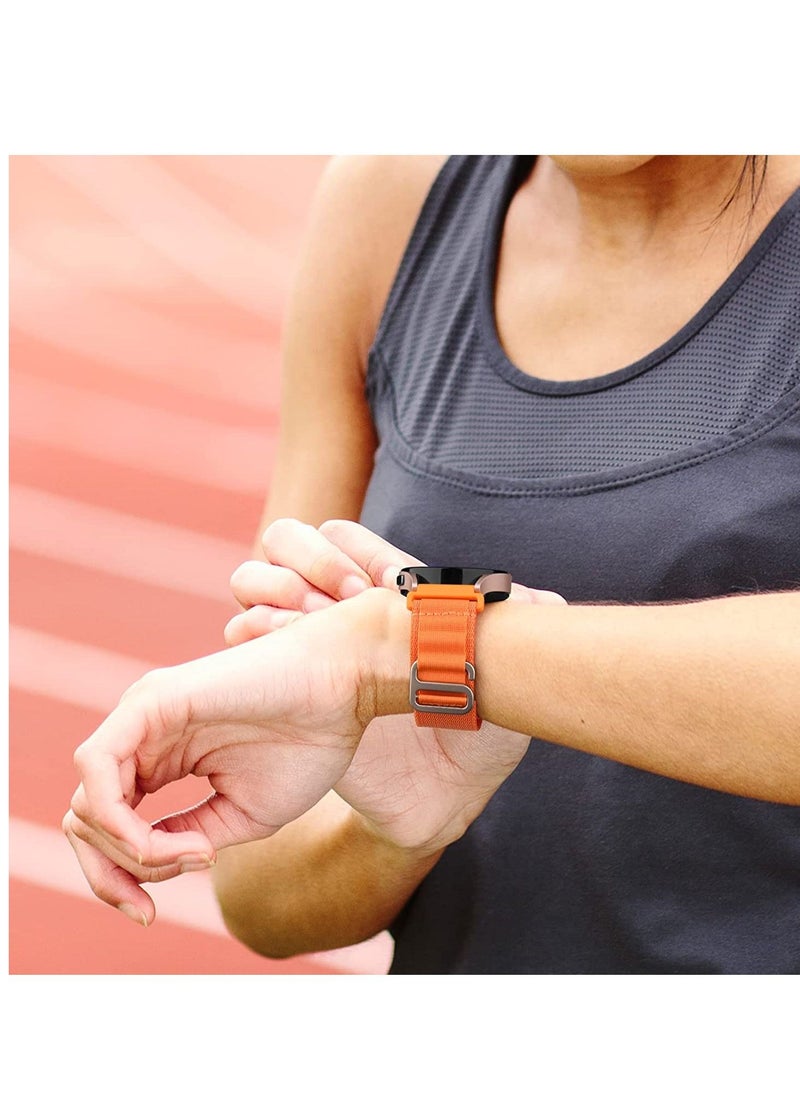 Generic - 20mm Stretch Nylon Metal Alpine Loop Woven Strap For Amazfit Bip 3 / Bip 3 Pro With Titanium G Hook  Orange - Image 1