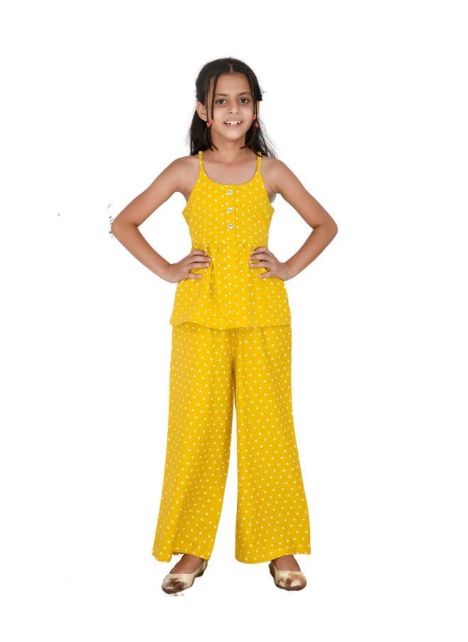 babyqlo Cotton polka dots spaghetti top and palazzo set for girls  - Image 1