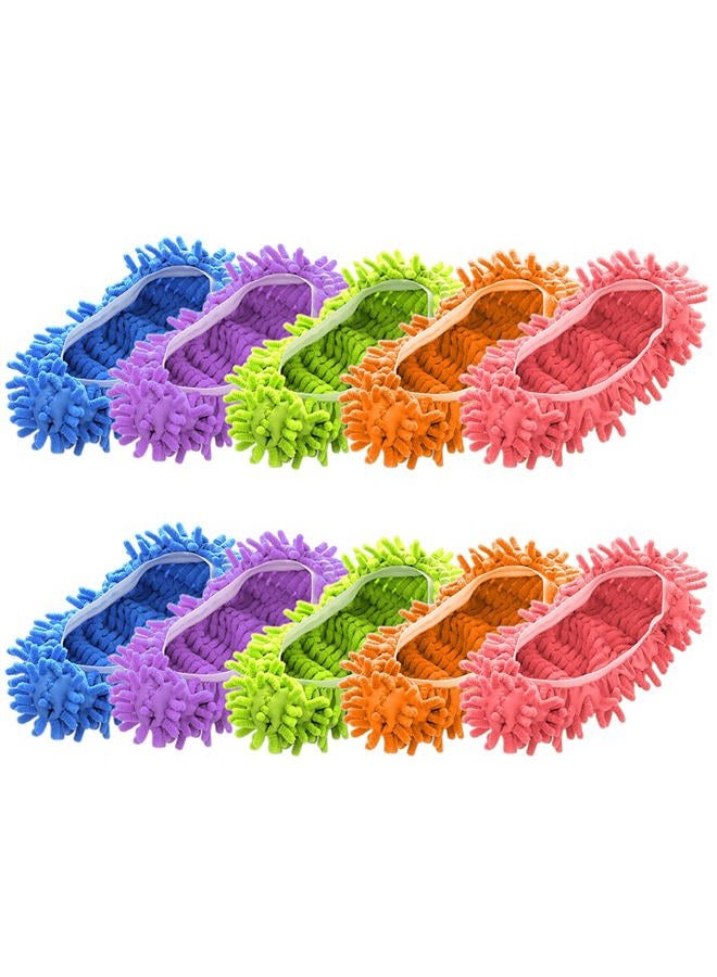 Cosywell Mop Slippers Shoes Cover Dust Duster Slippers Cleaning Floor House Washable 10 PCS 5 Pairs - Image 1