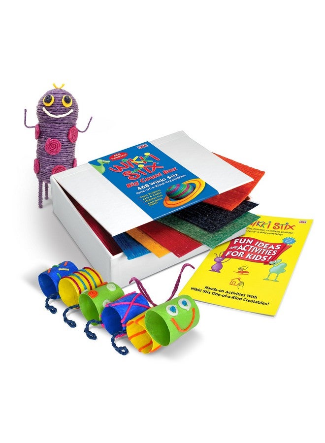WikkiStix Wikki Stix Big Count Box, 468 13 Colors in Cool Storage Box with a 12 Page idea Booklet, Made in The USA - Image 1