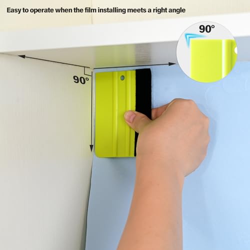 Gomake 2PCS Vinyl Wrap Squeegee with 6PCS Squeegee Felt Fabric for Tint Film Decal Squeegee Application Tool Vinyl Wrap Installation Wallpaper Smooth Tool (Green) - Image 3