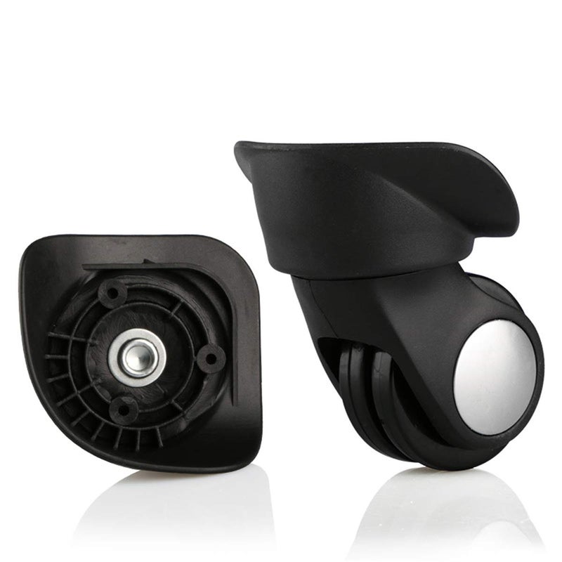 Black Luggage Wheels Replacement 360 Degree Swivel Mute Suitcase Repair Wheels - Image 1