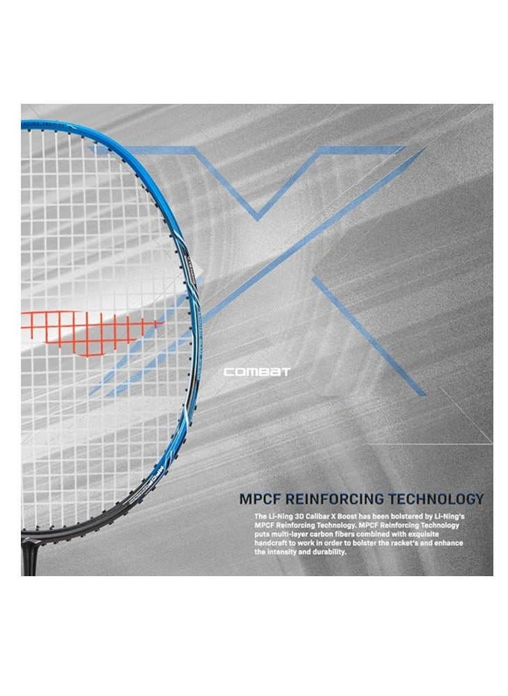 Li-Ning - 3D Calibar X Combat Carbon Fiber Strung Badminton Racket with Full Racket Cover | For Professional Players | 85 grams |Maximum String Tension - 30lbs - Image 1