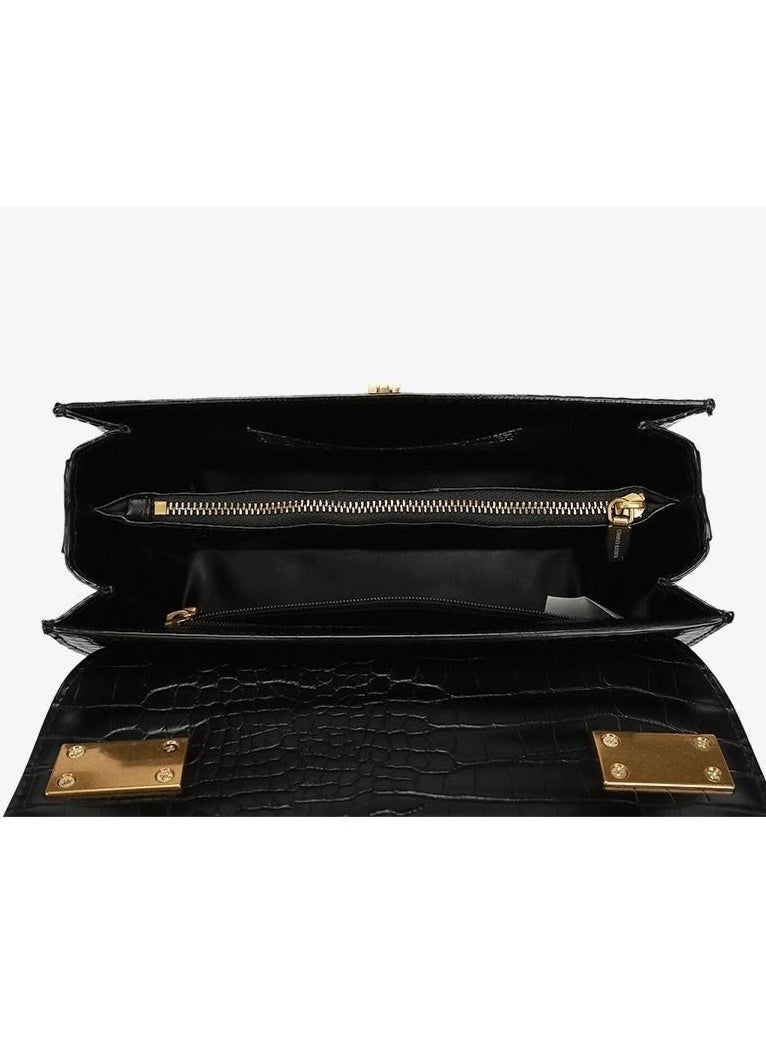 Charles & Keith Charles & Keith Flap Crocodile Print Tote Crossbody Shoulder Bag  - Image 4