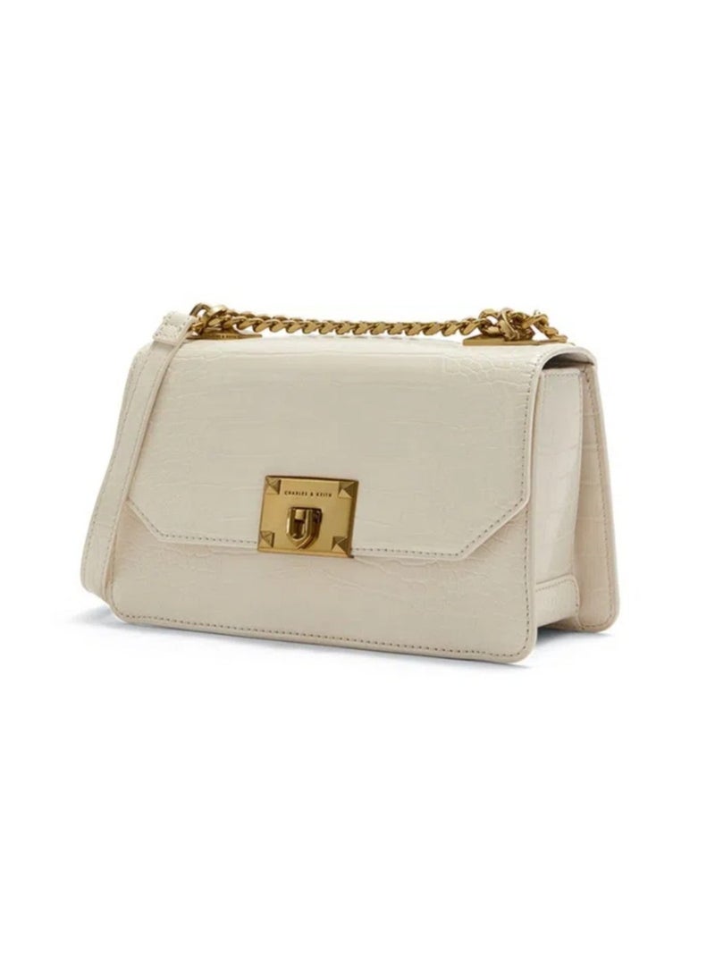 Charles & Keith Charles & Keith Flap Crocodile Print Tote Crossbody Shoulder Bag  - Image 2