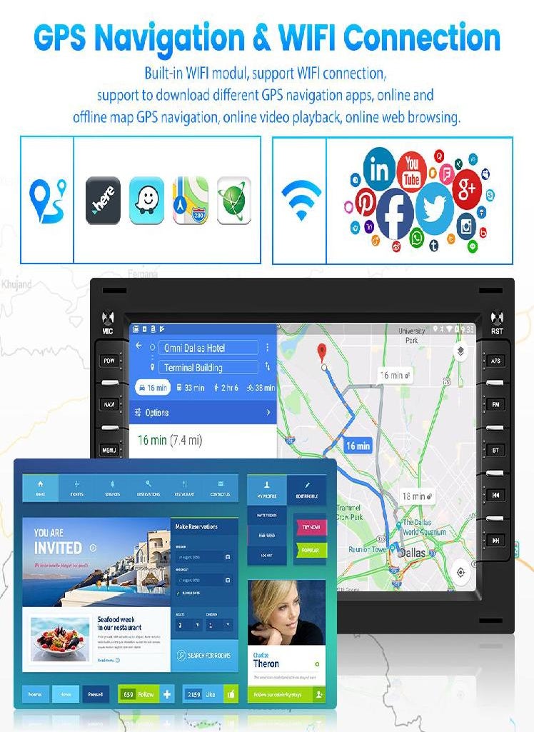 Eckek - Hikity Android 9.1 2 Din 7 Inch Car Radio Autoradio For VW Bora Polo MK5 Sharon Jetta MK4 Citi Chico GPS WIFI Mirror Link Rear View Bluetooth FM - Image 1