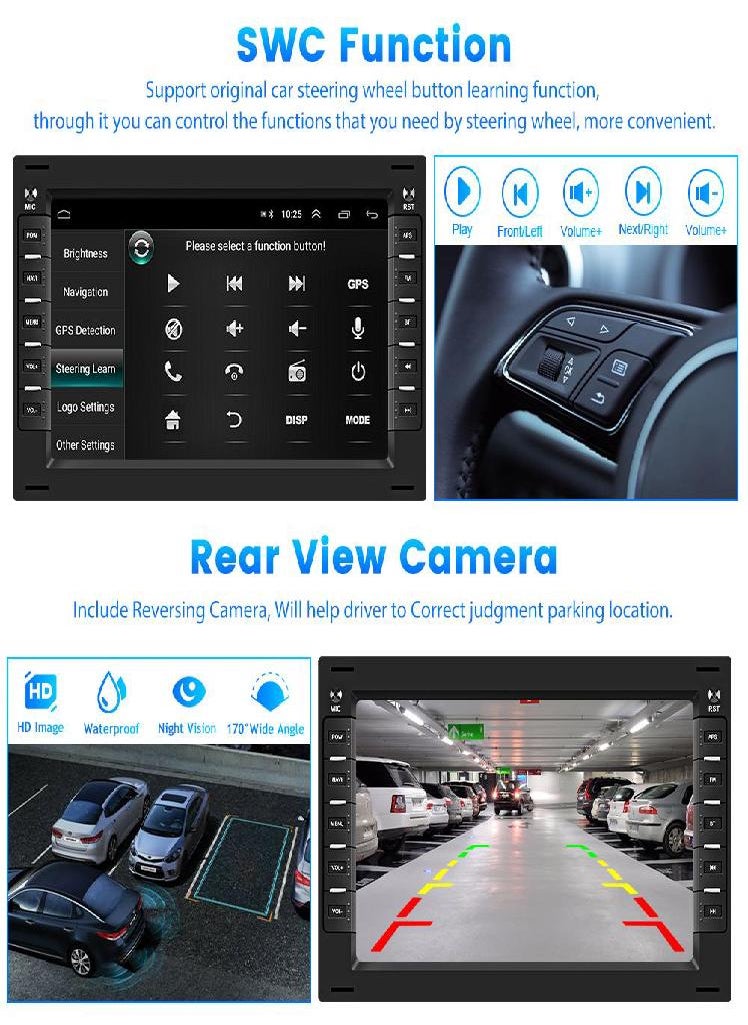 Eckek - Hikity Android 9.1 2 Din 7 Inch Car Radio Autoradio For VW Bora Polo MK5 Sharon Jetta MK4 Citi Chico GPS WIFI Mirror Link Rear View Bluetooth FM - Image 1
