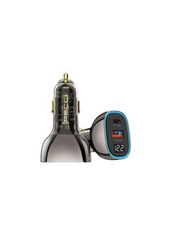 Recci RECCI RCC-N21 95W PD3.0+QC3.0 TRANSPARENT CAR CHARGER WITH DIGITAL DISPLAY - BLACK  - Image 1