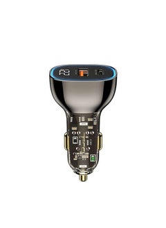 Recci RECCI RCC-N21 95W PD3.0+QC3.0 TRANSPARENT CAR CHARGER WITH DIGITAL DISPLAY - BLACK  - Image 2