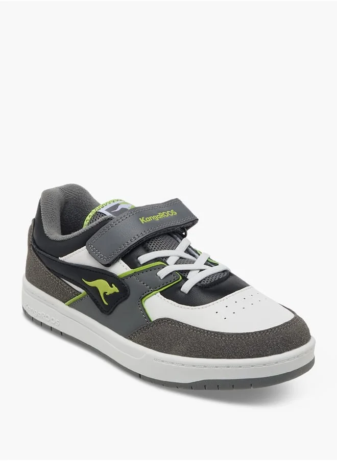 kangaROOS Girls' Logo Detail Sports Shoes with Hook and Loop Closure