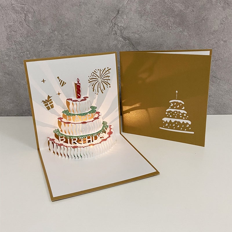 Birthday Music Stereo Greeting Card Sound Greeting Card Recording Greeting Card 3D Paper Carving Creative Small Card For Girls - Image 2