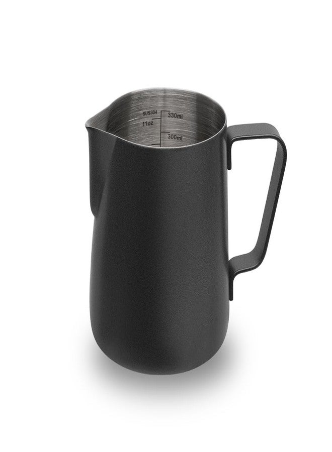 watchget Milk Frothing Pitcher 350ml/600ml/900ml/1500ml (12oz/20oz/32oz/52oz) - Stainless Steel Espresso Steaming Pitcher for Cappuccino, Latte Art, Milk Jug Coffee Frother Cup, Black - Image 1